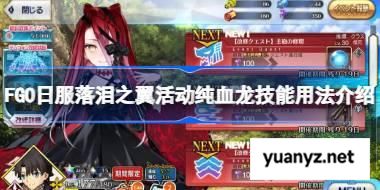 FGO日服落泪之翼活动纯血龙技能用法介绍 FGO日服落泪之翼活动纯血龙技能怎么用 