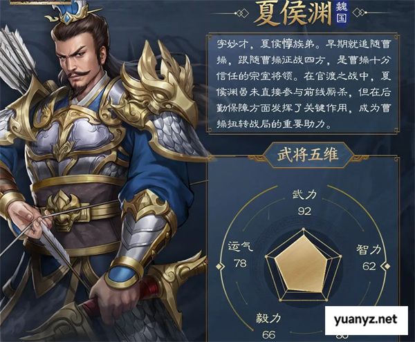 新三国志曹操传夏侯渊技能介绍,新三国志曹操传夏侯渊阵容推荐
